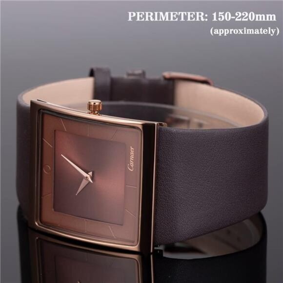 Mens Watch Men\'s Square Watches for Men Fashion Minimalist Quartz Wrist Brown